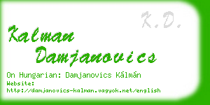 kalman damjanovics business card